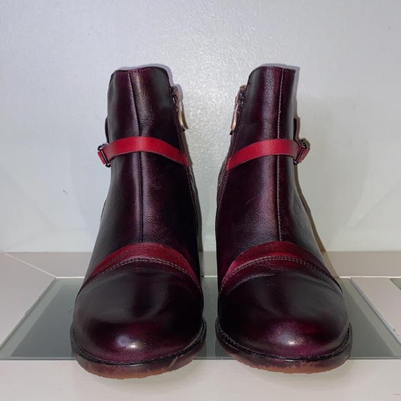 L’Artiste by Spring Step Beauti Zip Booties Leather Shoes Plum Sz 39 (US 8.5) - Picture 4 of 15